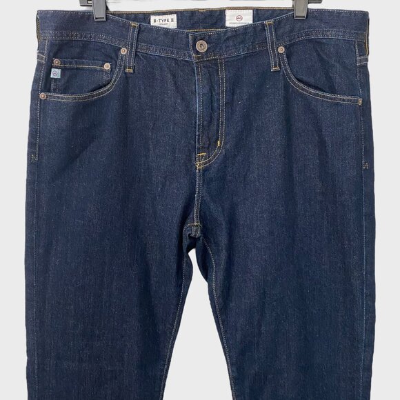 AG Adriano Goldschmied B-Type II Straight Denim Jeans Men's 37X32 Dark Wash New - Picture 5 of 11